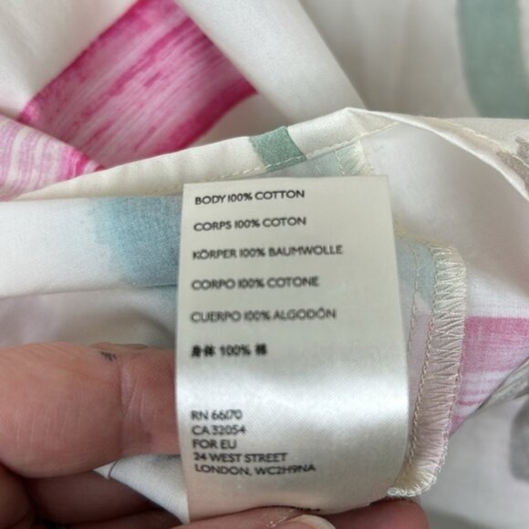 ANTHROPOLOGIE X Aimee Clarke button back brushstroke print short sleeve blouse - Picture 14 of 14